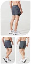 Load image into Gallery viewer, Men's Running Shorts Quick-drying Fitness Black Double Layer Shorts Men New Sport Workout Training Bodybuilding Short Pants
