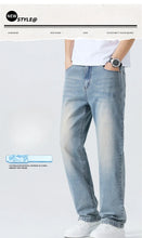 Load image into Gallery viewer, Men's Summer Thin Comfortable Jeans, Fashionable and Breathable Business Straight Pants, Loose Retro Casual Denim Trousers

