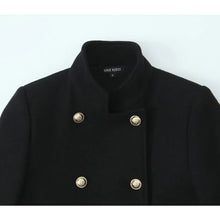 Load image into Gallery viewer, Retro Black Wool Long Coat
