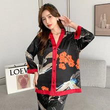 Load image into Gallery viewer, Ice Silk V Neck Pajama Set

