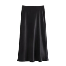 Load image into Gallery viewer, Elegant Satin Office Midi Skirt
