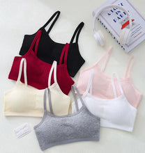 Load image into Gallery viewer, 1PC Cotton Teenagers Girls Training Bras Solid Developmental Girls Sports Bras Soft Brassiere Kids Tank Tops Children Underwears
