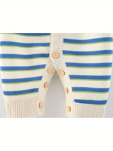 Load image into Gallery viewer, Striped Knit Baby Girl Romper
