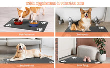 Load image into Gallery viewer, Pet Feeding Mat-Absorbent Pet Placemat Rubber Backing Quick Dry Water Mat for Dog Cat for Food and Water Bowl with Waterproof
