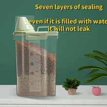 Load image into Gallery viewer, 1.5kg/2kg Dog Cat Food Pail Plastic Storage Tank with Measuring Cup Container Moisture-proof Sealed Jar Pet Supplies Accessories
