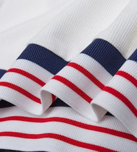 Load image into Gallery viewer, Waffle Stripe Long Sleeve Polo

