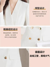 Load image into Gallery viewer, Elegant White Belted Suit Dress
