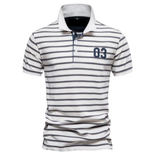 Load image into Gallery viewer, Striped Embroidered Cotton Summer Polo
