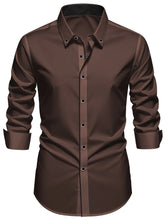 Load image into Gallery viewer, Patchwork Elastic Business Casual Shirt
