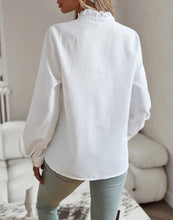 Load image into Gallery viewer, Women's Shirt Elegant Long Sleeve Ruched Stand Neck Office Lady Blouse Casual Button Shirts Harajuku Tunics Street Simple Tops
