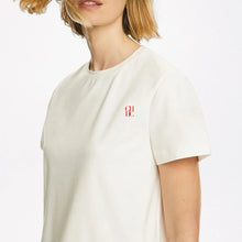 Load image into Gallery viewer, Women's T-shirt casual new style beige embroidery design fashion versatile T-shirt
