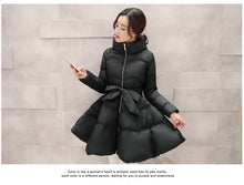 Load image into Gallery viewer, 2023 New Fashion Winter Coats Women Warm Outerwea Cotton Padded Jackets Womens Clothing Belt Zipper Parkas Femme A-word Jacket
