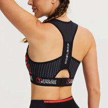 Load image into Gallery viewer, Black Stripe Sports Bras Women Racerback Sleeveless Elastic Waistband Shockproof Quick Dry Stretch Training Camisole Sportswear
