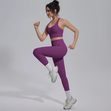 Load image into Gallery viewer, New Yoga Set for Woman Summer Gym Sports Running Bra Top Breathable Peach Buttocks Women Leggings Solid Color Yoga Set
