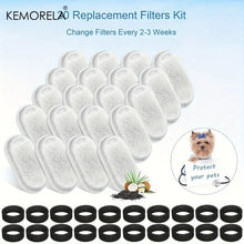 Load image into Gallery viewer, 20PCS Cat Water Fountain Activated Carbon Dog Water Bowl Dispenser Replacement Filters with 20 Sponges for Home Pet Hydration

