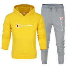 Load image into Gallery viewer, Men's 2 Piece Tracksuit Hooded Sweatshirt Sweatpants Casual Jogger Sportswear Streetwear Sets Male Sports Suits Outfit Clothing
