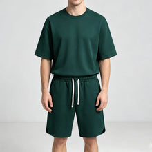 Load image into Gallery viewer, NEW Summer Men Suit Round Neck Short Sleeve T-shirt+shorts Two Piece Set Loose Outdoor sport Casual Suit men T-shirt Tracksuit
