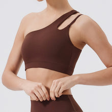 Load image into Gallery viewer, Women Sports Bra Push Up Fitness Bras One Shoulder Shockproof Yoga Bra Breathable Gym Yoga Running Bra Sexy Vest ﻿

