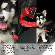 Load image into Gallery viewer, Pet Dog Car Adjustable Safety Belt Harness Safe Lever Traction Collar Car Magic Clip Seat Belt Pet Supplie Auto Accessories
