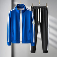 Load image into Gallery viewer, Autumn Mens Sportswear Suits Fashion Tracksuit 2 Piece Sets Jacket+Pants Sweatsuit Man Outdoor Joggers Running Sports Suits 5XL
