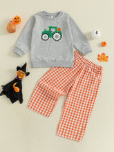Load image into Gallery viewer, Tractor Plaid Toddler Set

