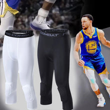 Load image into Gallery viewer, Men's Sports 3/4 Cropped Pants Padded Running Leggings Mens Joggers Elastic Compressions Sweatpant Football Basketball Trousers
