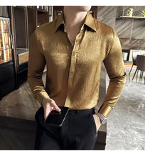 Load image into Gallery viewer, Glossy Slim Fit Men’s Dress Shirt
