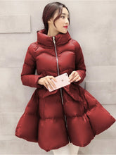 Load image into Gallery viewer, 2023 New Fashion Winter Coats Women Warm Outerwea Cotton Padded Jackets Womens Clothing Belt Zipper Parkas Femme A-word Jacket
