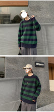 Load image into Gallery viewer, Striped Knitted Sweater Men Women Vintage Tate Langdon Loose Sweaters Harajuku Green Warm Autumn Jumper Pullover Unisex Casual
