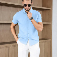 Load image into Gallery viewer, New Men's Business Casual Solid Color Short Sleeved Shirt for Summer Fashion No Ironing Comfortable and Versatile Top
