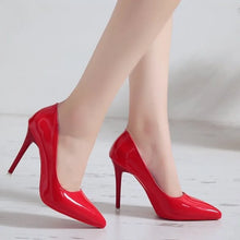 Load image into Gallery viewer, White Pointed Toe High Heels Sexy Red Sole Party Prom Girl Pumps Minimalist Shallow Mouth Work Single Shoes
