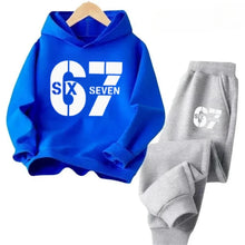 Load image into Gallery viewer, 67 Hoodie Set Big Sale, 2-piece Set Suitable for Children Aged 4 To 13, Discounted Cartoon Printed Cotton Sportswear
