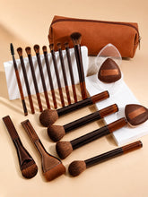 Load image into Gallery viewer, Makeup Brush Set - 18pcs High-Value Multi-Functional - Including 15 Makeup Brushes + 2 Powder Puffs + Makeup Bag - Travel-Friend
