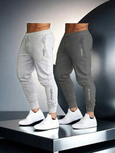 Load image into Gallery viewer, Men's 2-Pack Printed Casual Joggers, 100% Polyester, Soft Breathable Lightweight Fabric, Loose Fit Stylish Sports Trousers

