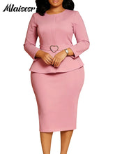Load image into Gallery viewer, Pencil Midi Dress with Waist Sash
