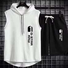 Load image into Gallery viewer, Men's track suit summer sportswear two-piece t-shirt shorts brand tracksuit jogging men's sports suit fitness clothes exercise
