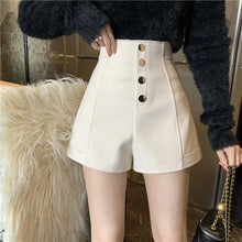 Load image into Gallery viewer, Black Shorts Women Spring Summer New Wide Leg Pants High Waist Single BreastedAApricot casual hot pants

