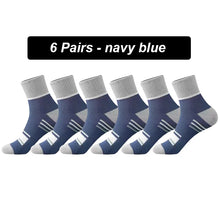 Load image into Gallery viewer, Men’s Breathable Cotton Crew Socks – 6-Pair Set
