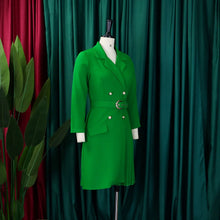 Load image into Gallery viewer, Pleated Notched Collar Midi Dress

