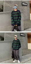 Load image into Gallery viewer, Striped Knitted Sweater Men Women Vintage Tate Langdon Loose Sweaters Harajuku Green Warm Autumn Jumper Pullover Unisex Casual
