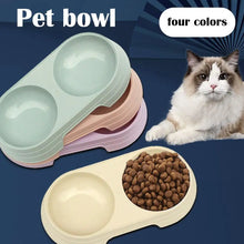 Load image into Gallery viewer, Non-Slip Double Pet Bowls Food &amp; Water Feeder for Cats and Small Dogs BPA-Free Easy-Clean Raised Pet Dishes in 4 Colors
