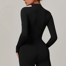 Load image into Gallery viewer, Warm Plush Sports Jumpsuits Women's Tracksuit One-Piece Fitness Suit Winter Gym Sets Long Sleeves Black Exercise Bodysuit Woman
