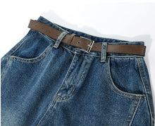 Load image into Gallery viewer, Summer 2026 Wide Leg Denim Pants For Women Ripped Three-quarter Length Jeans Woman High Quality Women's Jeans Women
