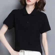 Load image into Gallery viewer, Minimal Button Polo Tee Women
