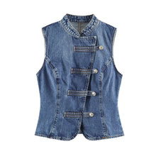 Load image into Gallery viewer, Women's Tops 2026 Summer New Fashion Retro Denim Blouse Women's Chic Summer Travel Joker Youth Blouse Vest
