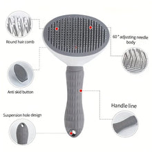 Load image into Gallery viewer, One-Click Pet Hair Removal Comb for Effortless Grooming of Dogs and Cats - Float Hair Removal Slicker Brush with Automatic Funct
