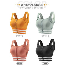 Load image into Gallery viewer, Sports Bras Zip Front For Women With Full Coverage Removable Padded Shockproof Yoga Underwear Workout Bra Running Fitness Vest
