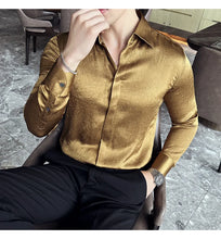 Load image into Gallery viewer, Glossy Slim Fit Men’s Dress Shirt
