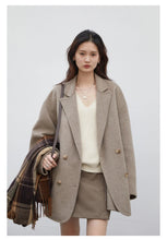 Load image into Gallery viewer, CHIC VEN Women's Woolen Coats Loose Casual Double Breasted Retro Double-sided Jacket Office Lady Outerwear Autumn Winter 2026
