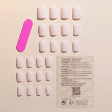 Load image into Gallery viewer, 24Pcs/Set Wearable False Nails for Girls Women Removable Solid Color Short Fake Nails Art Finished Simple White Press on Nail
